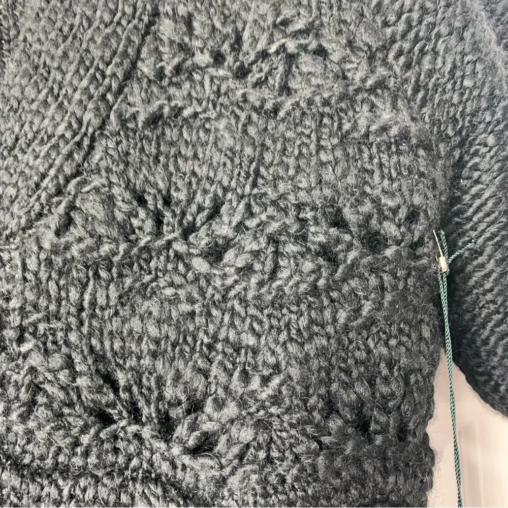 NWT Kersh Black V-Neck Chunky Knit Contemporary Cardigan Women’sSize US L - Picture 5 of 14